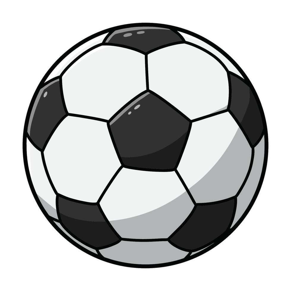 Classic black and white soccer ball with hexagonal and pentagonal pattern vector
