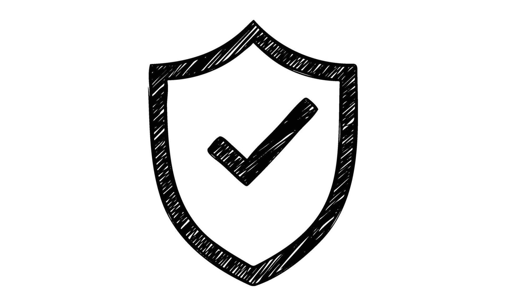 Shield with check mark symbolizing security and protection vector