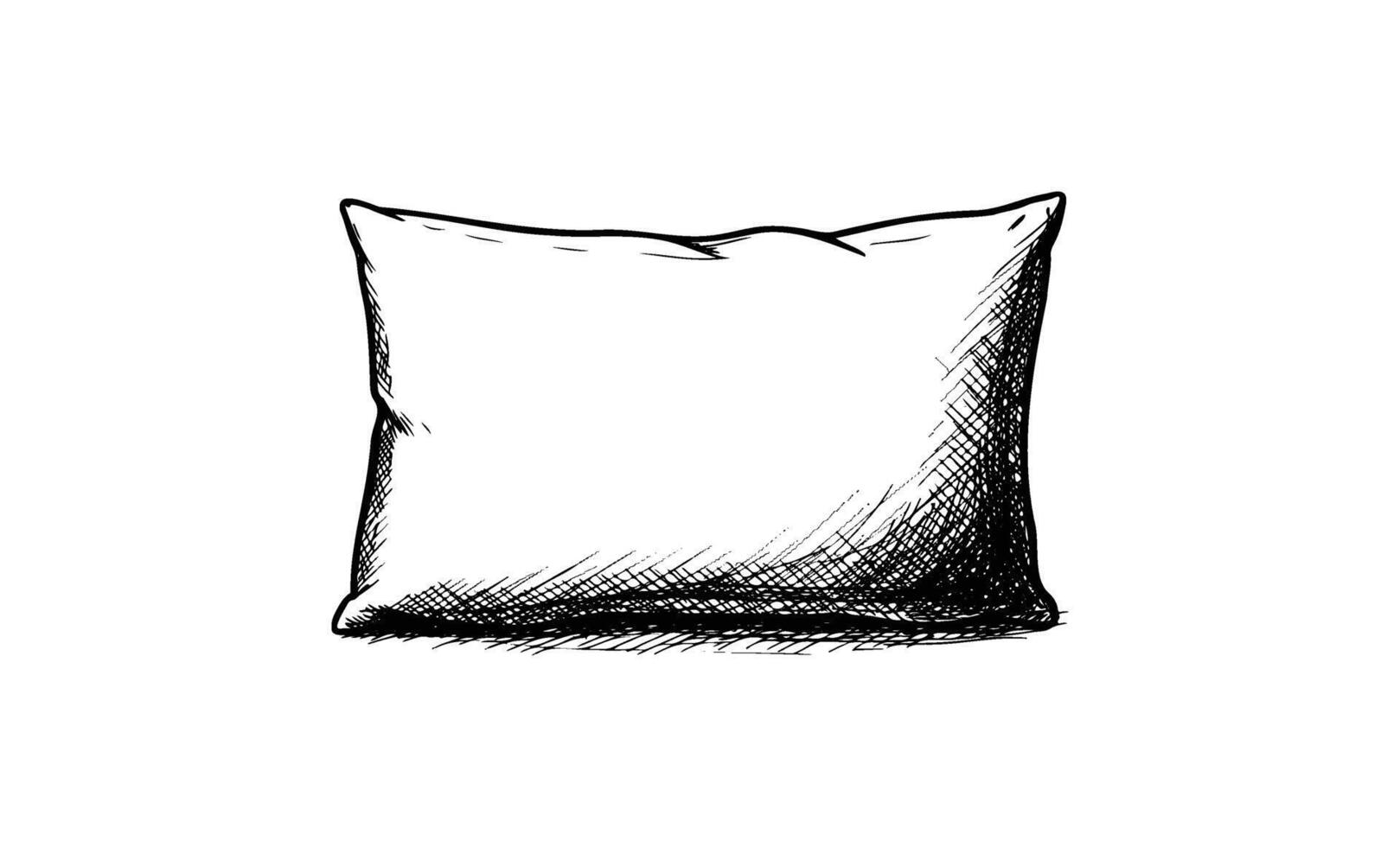 Sketch of a soft rectangular pillow with simple shading vector