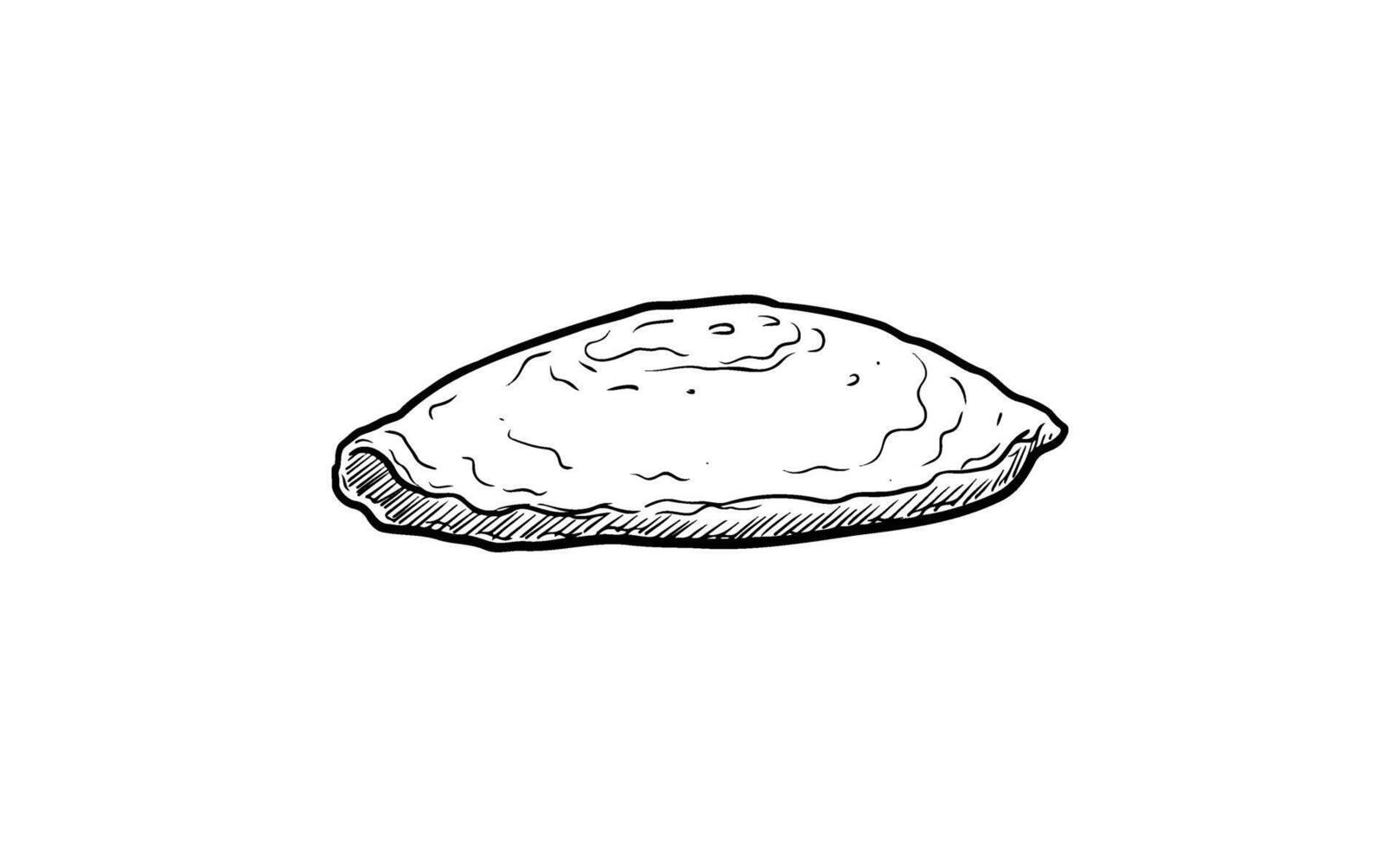 Hand-drawn sketch of a rustic bread roll with distinctive textures vector