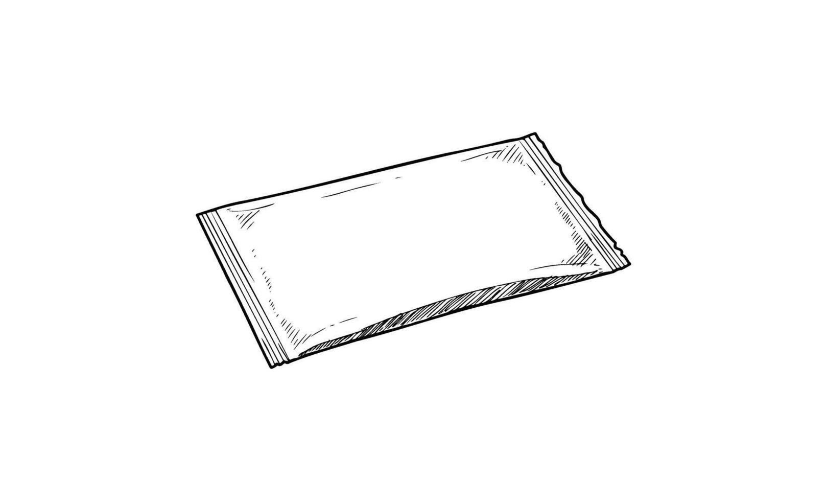 Sketch of a blank rectangular packet vector