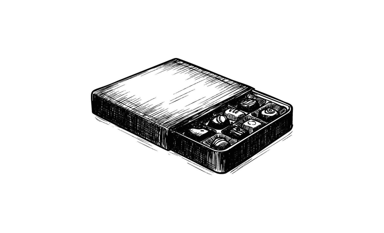 Monochrome sketch of nine-button tv remote with texture and detail vector