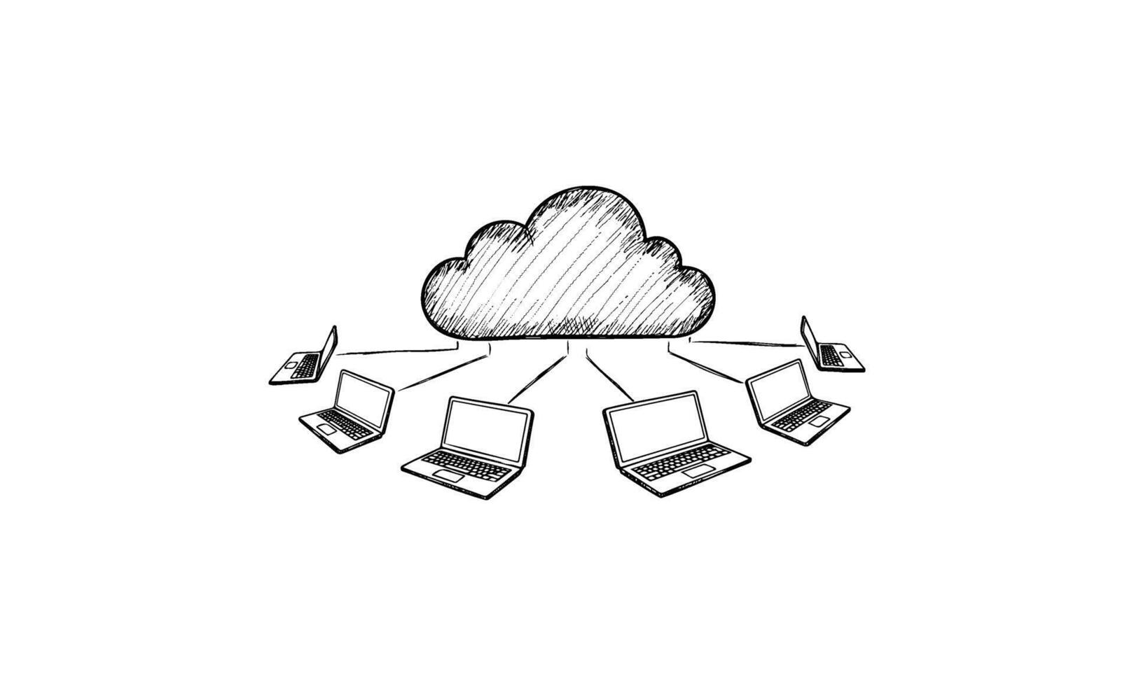 Cloud computing concept with devices and networking connections vector