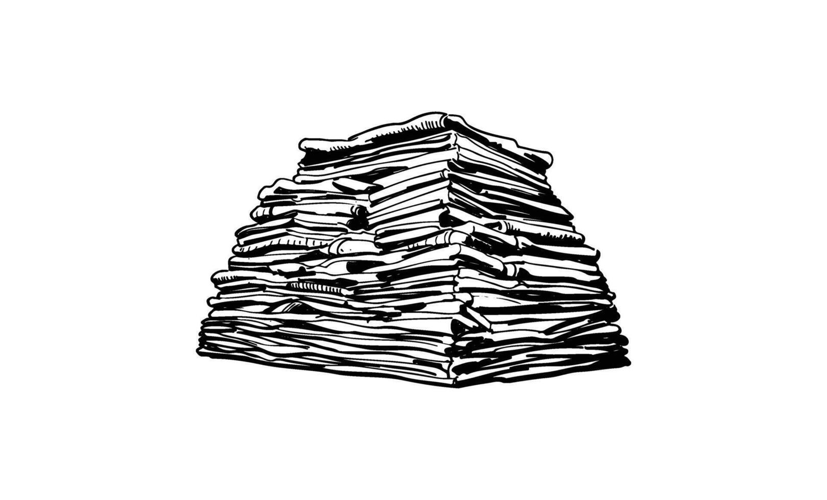 Hand-drawn illustration of pyramid structure with layered design vector