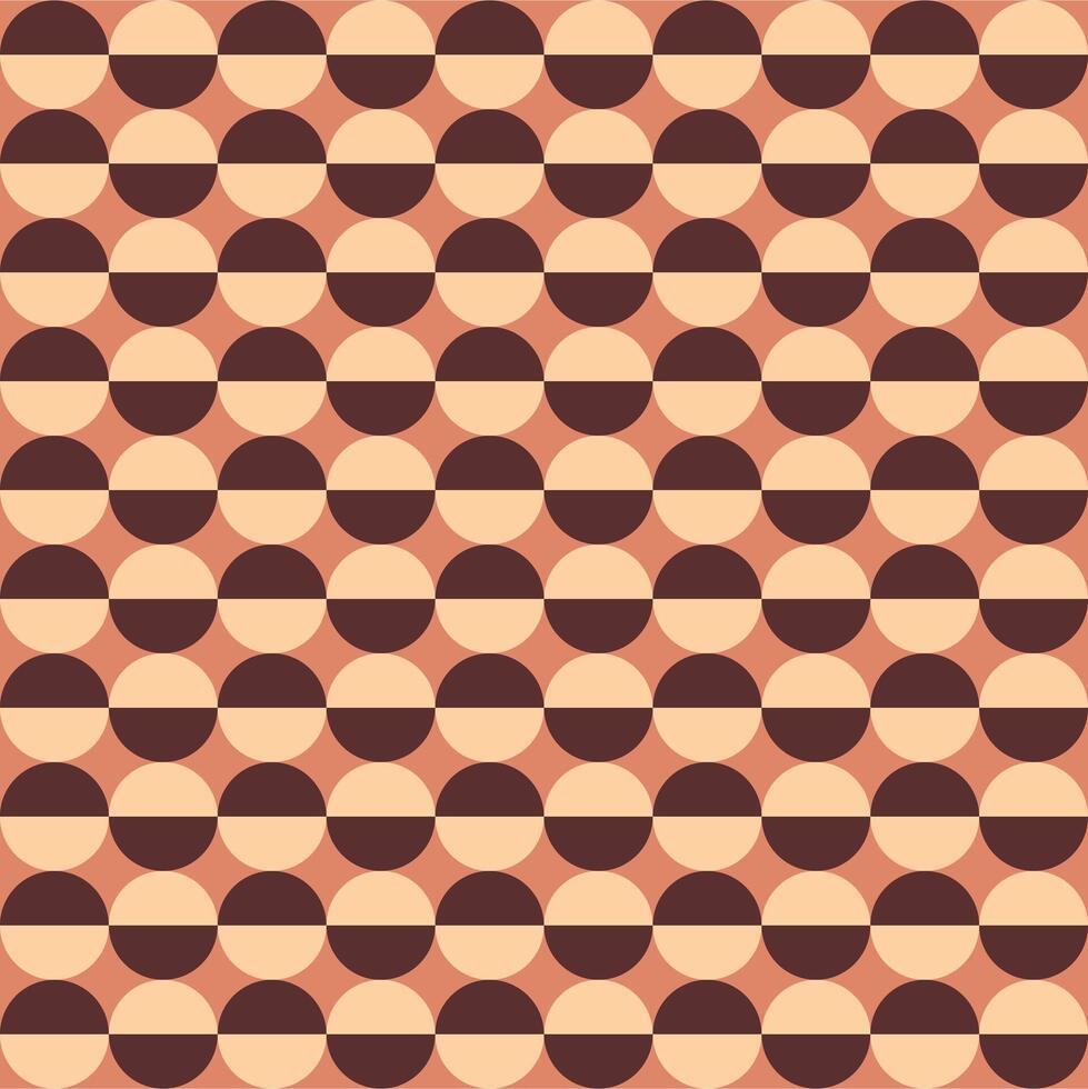 A pattern with circles and squares in orange and brown vector