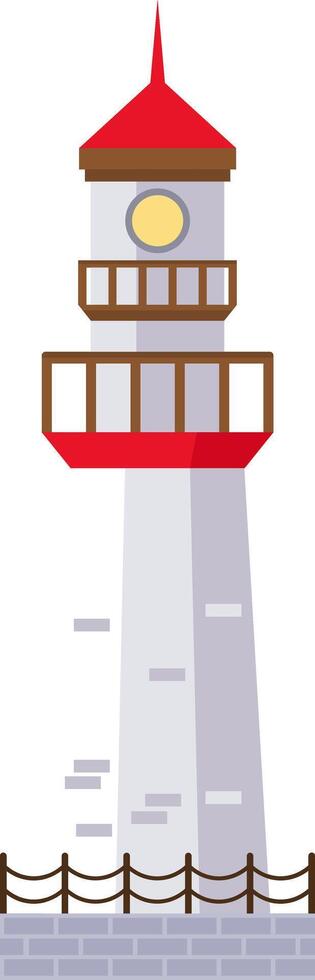 Lighthouse building controlling navigation at sea vector