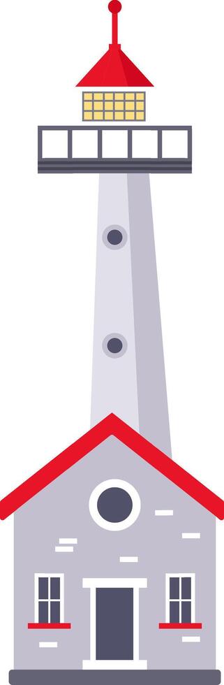 Lighthouse illustration showing navigation and guidance vector