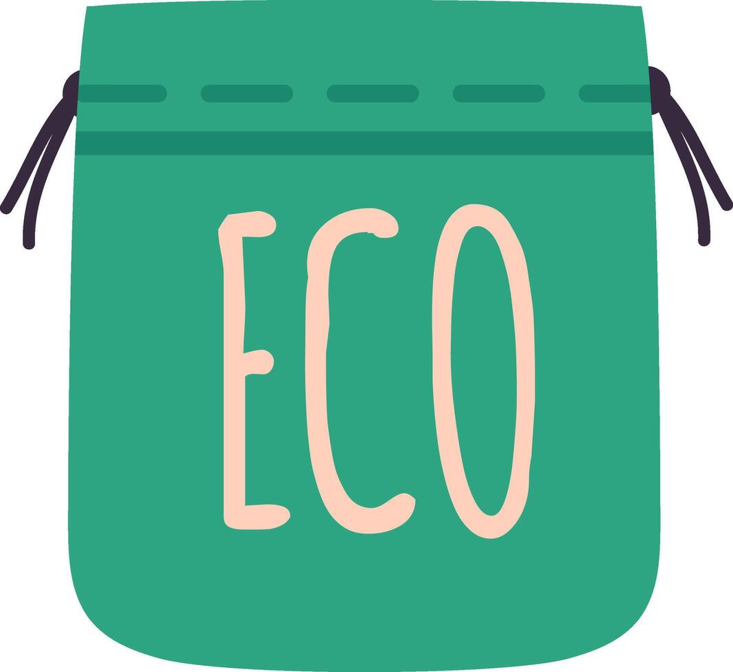 Eco friendly reusable fabric pouch with drawstring vector