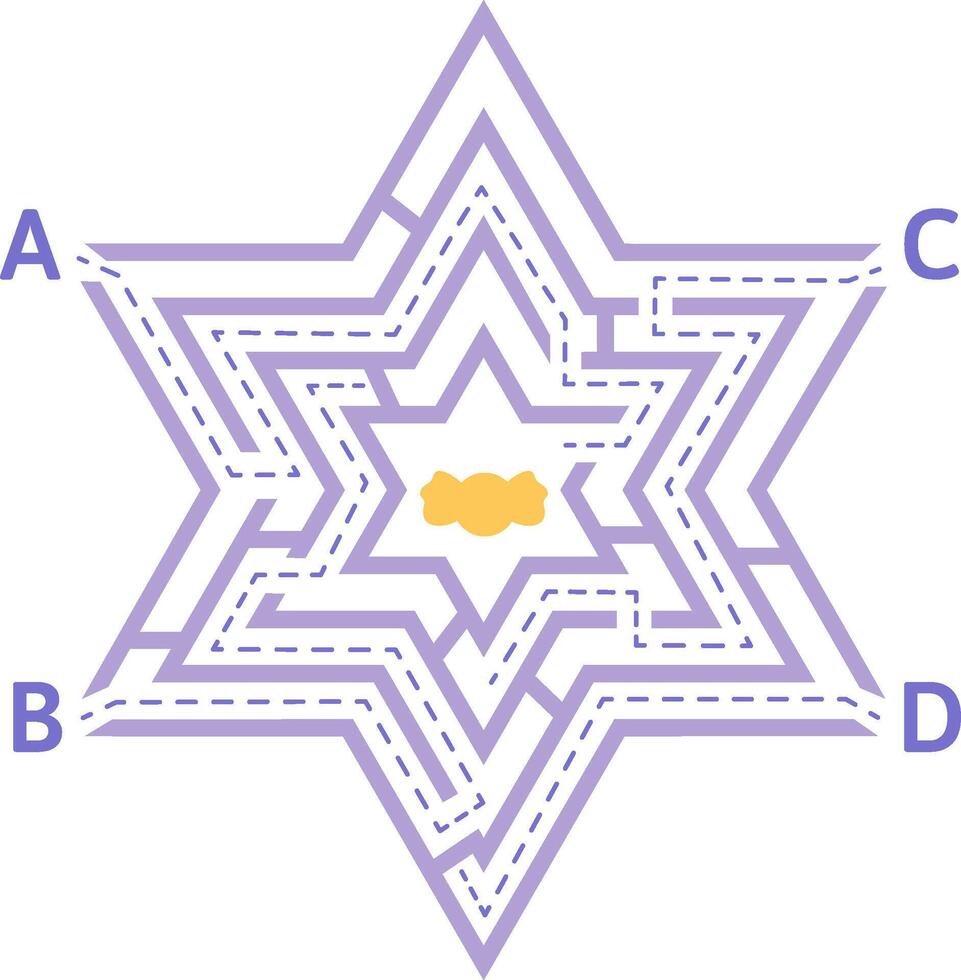 Star maze puzzle making problem solving choices vector