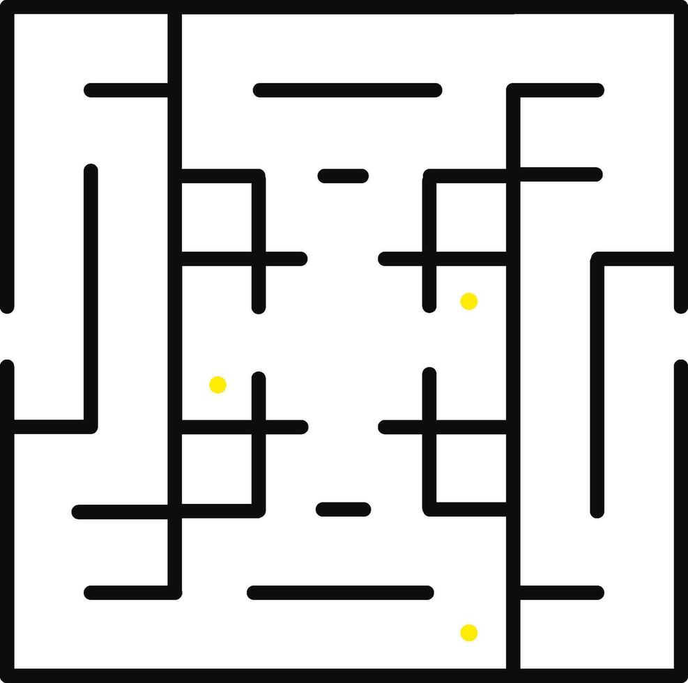 Square maze puzzle creating logical problem solving vector