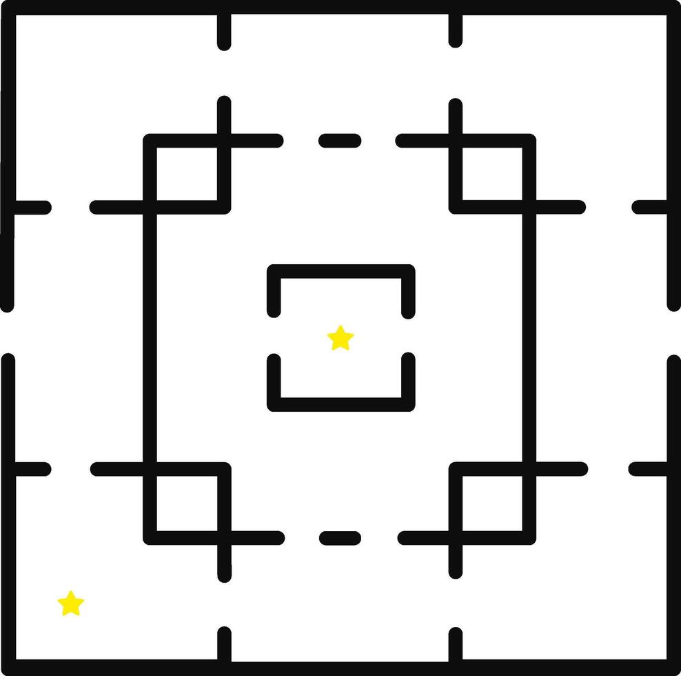 Maze map navigating a path to a star destination vector