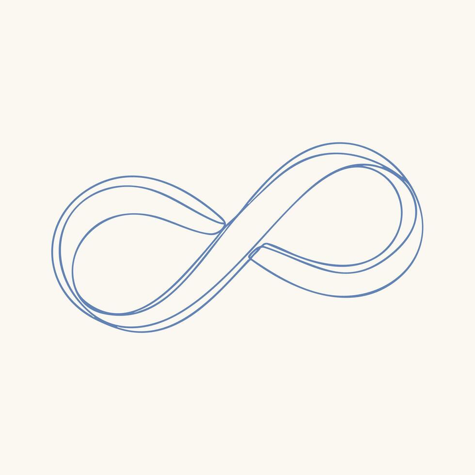 Continuous Loop of a Flexible Paperclip Forming an Infinity Shape on a Light vector