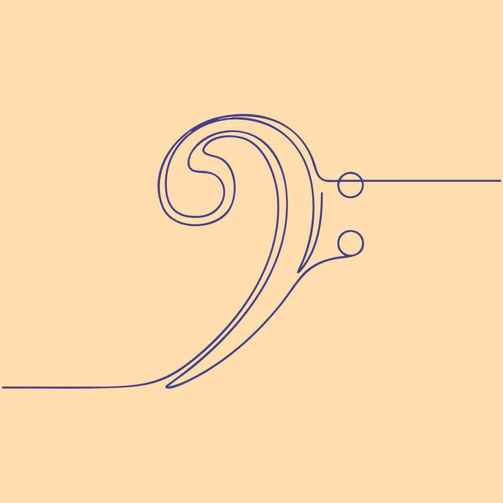 Minimalist Line Art of a Musical Instrument with Elegant Curves and Simple Design on a Soft vector