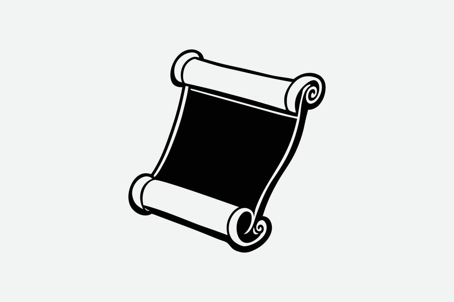 Rolled scroll with a blank space a simple graphic design silhouette vector