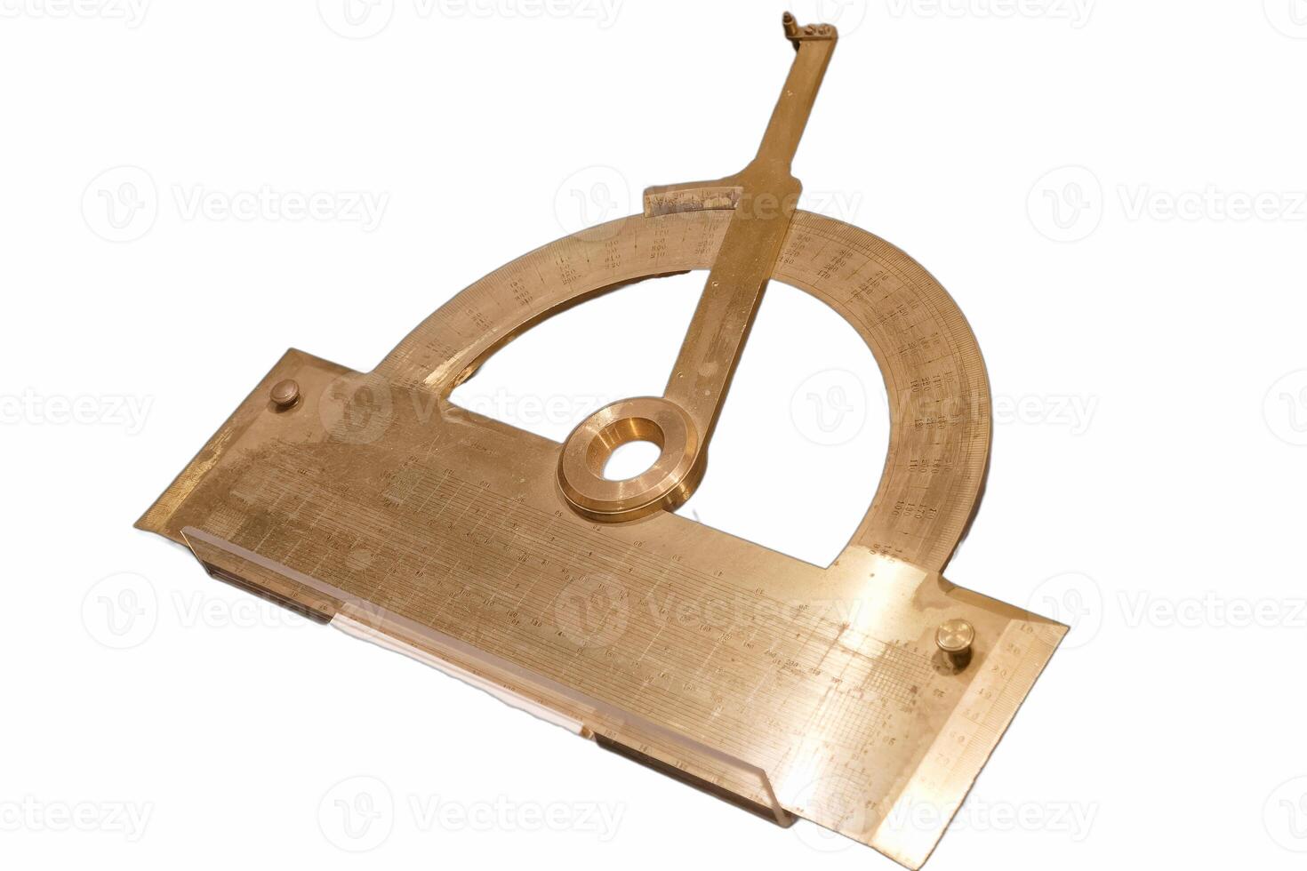 Unique brass architectural tool with measuring scale and adjustable arm used for precision in design and drafting projects photo