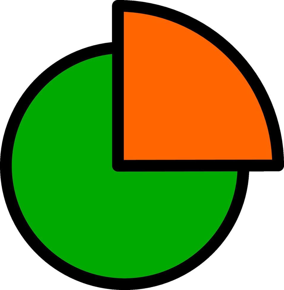 pie chart diagram data analytics business report green and orange segments vector