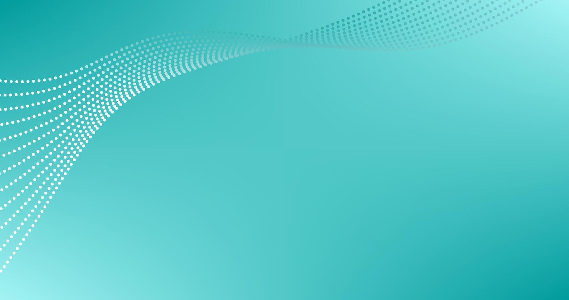 Abstract wave of dots on Green Teal Cyan Gradient background vector