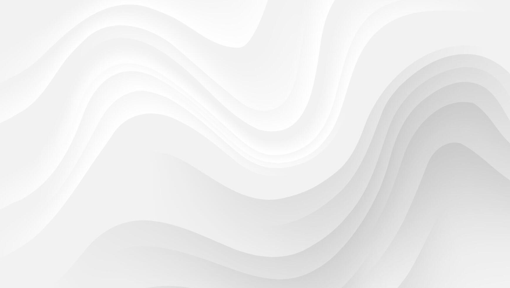 3d white abstract background with wavy lines texture vector