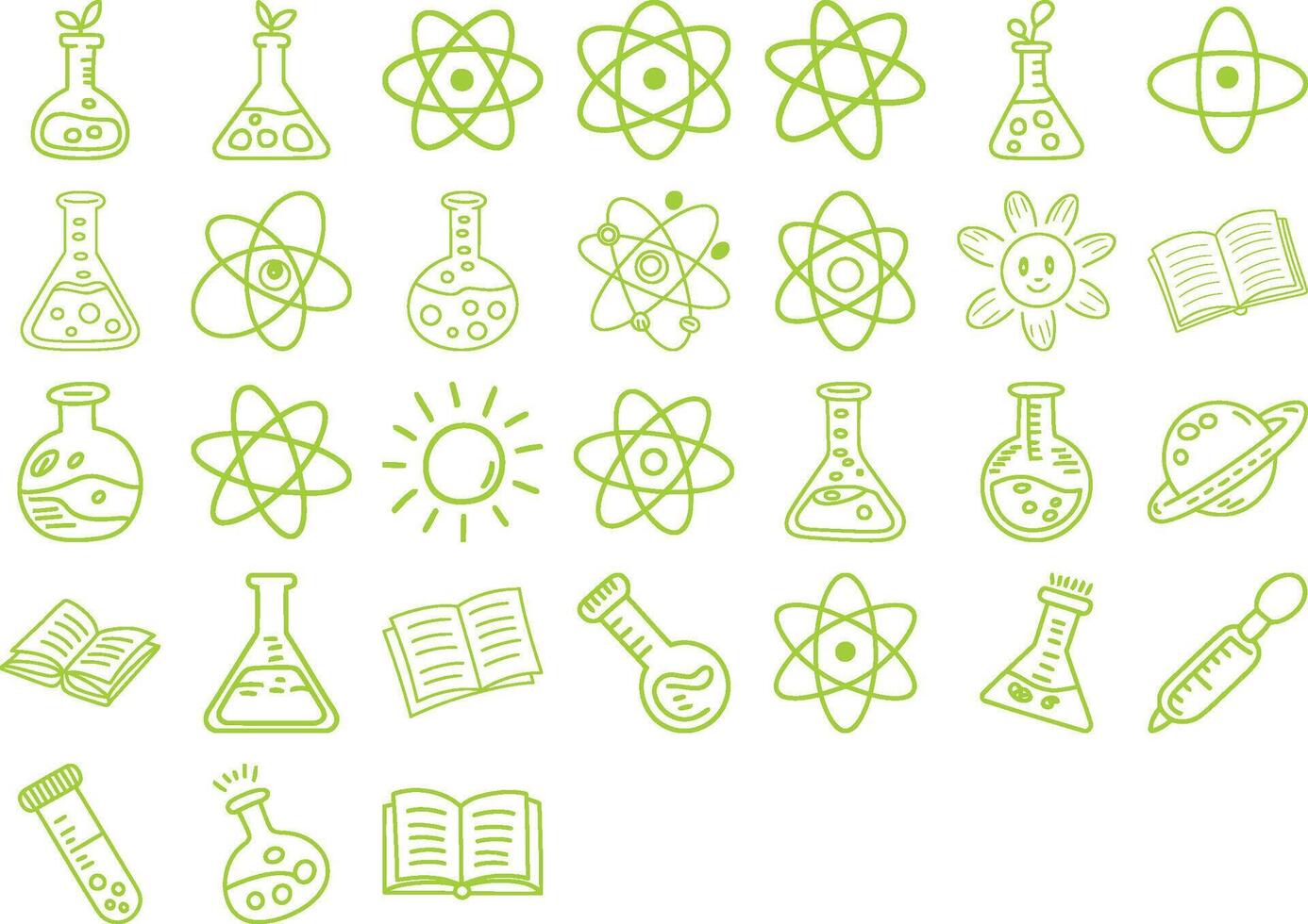 Engaging science icons for educational resources and creative design projects vector