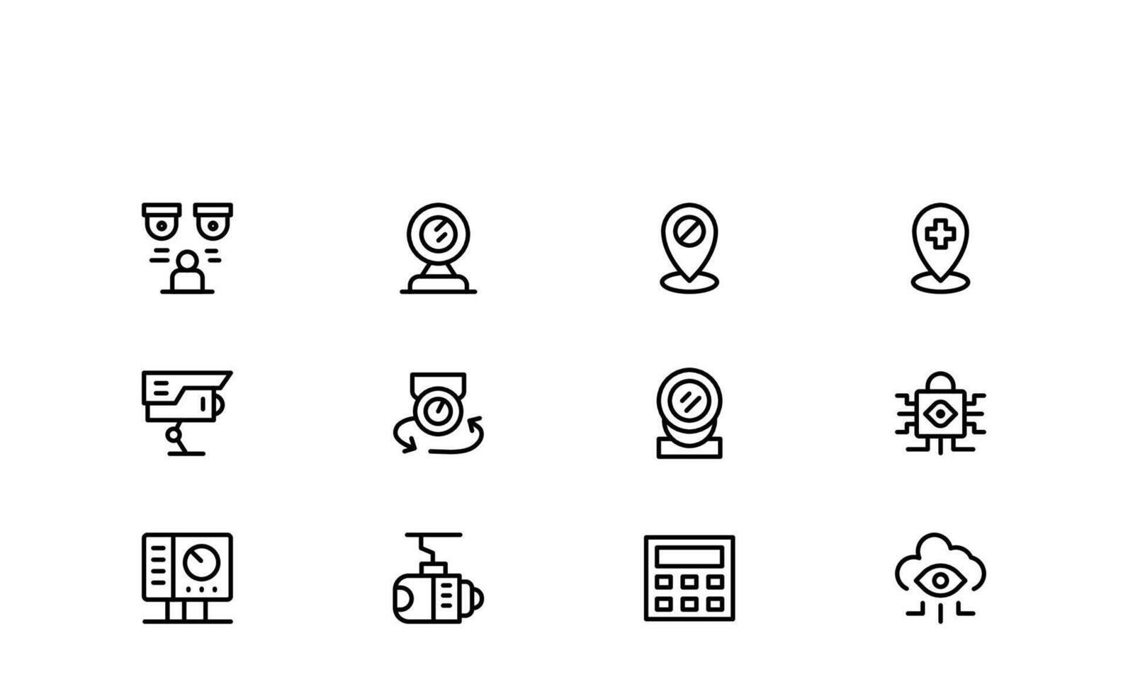 Monitoring And Tracking Solution icon gps navigation icon pack, route tracking line art, satellite icons vector