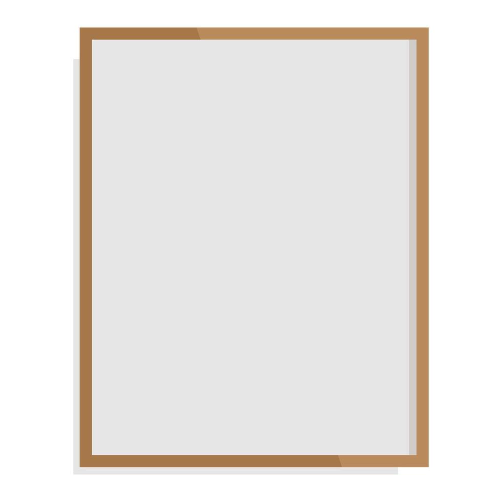 Minimal square frame with brown border and blank white space, perfect for mockups, notes, branding, or clean layout presentations and content. vector