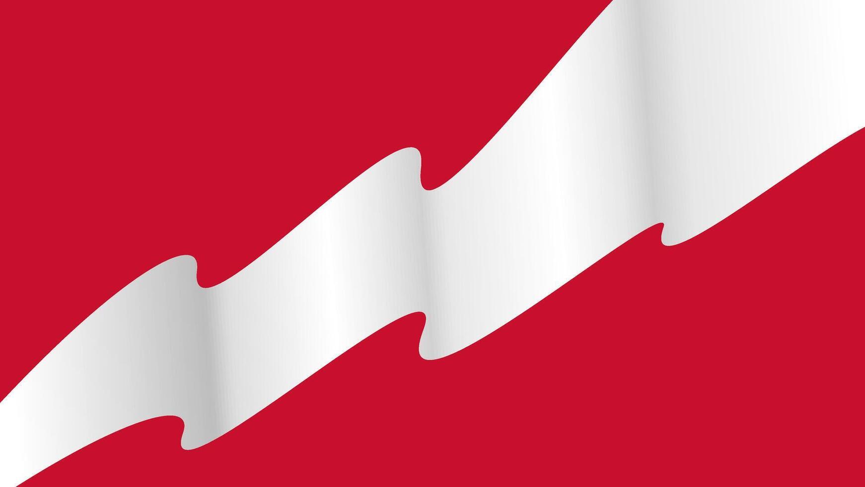 Stylized Austria flag with bold red background and dynamic white zigzag stripe, ideal for patriotic themes, cultural identity, and modern editorial design. vector