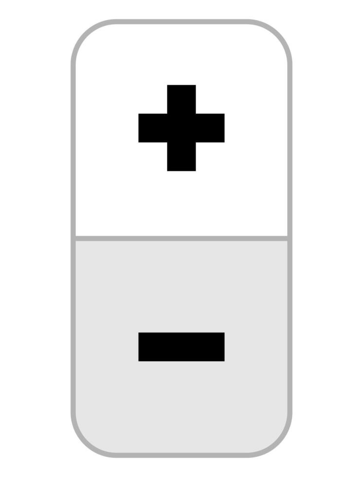 Minimal plus and minus button design, perfect for app controls, volume settings, quantity adjustment, or clean digital interface elements. vector