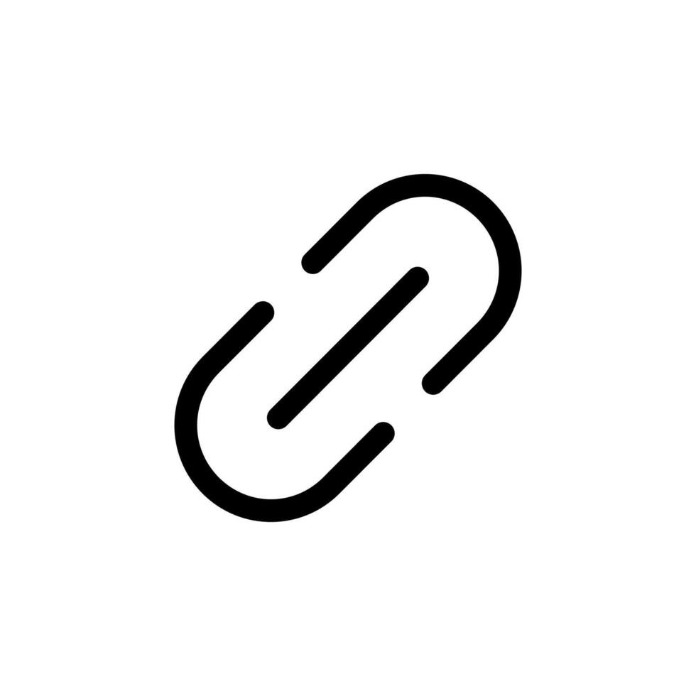 Simple Line Link Thin Black Icon for Reference, Cloud, and Digital Connection Interface vector