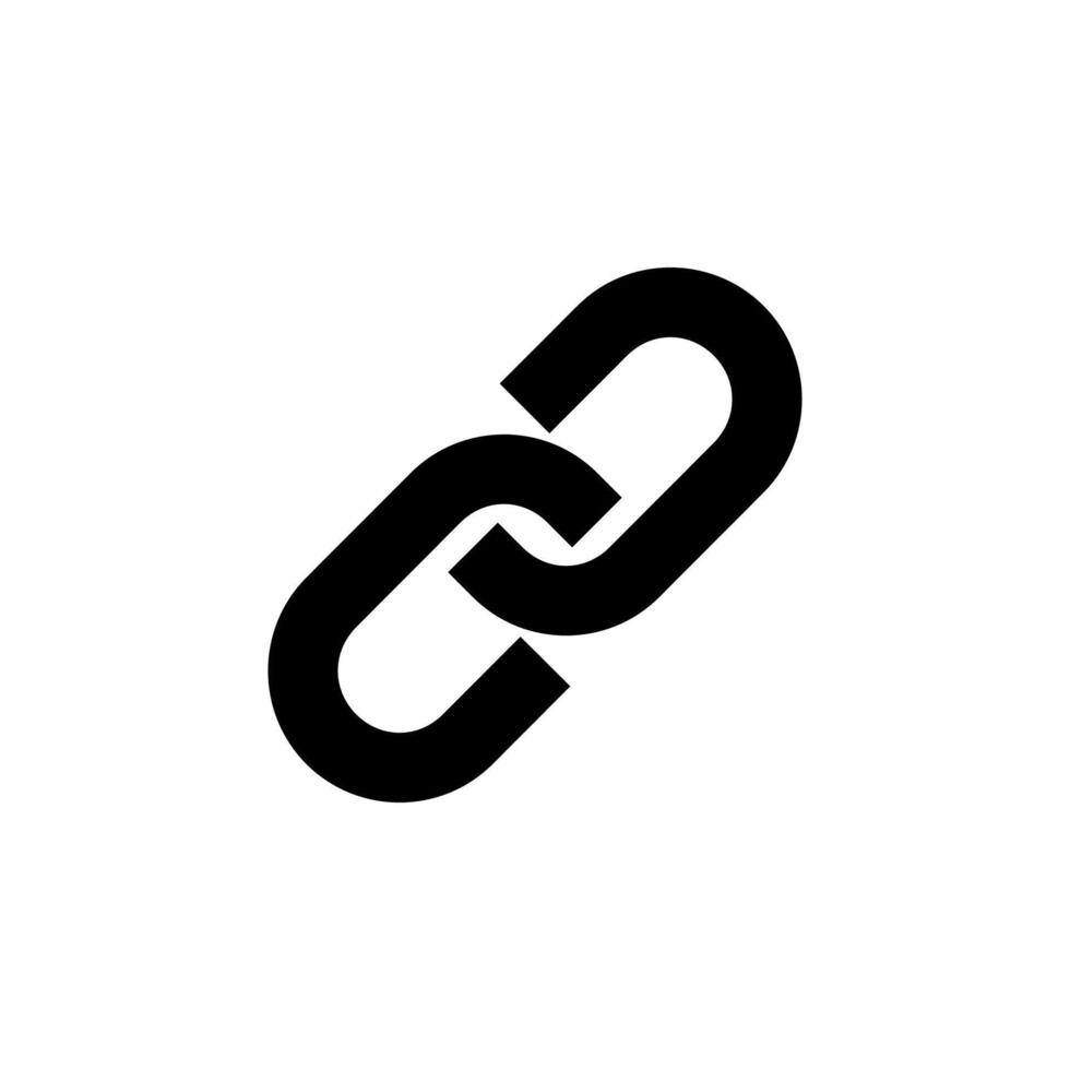 Clean Solid Link Icon for Reference, Attach File, and Connection Interface vector
