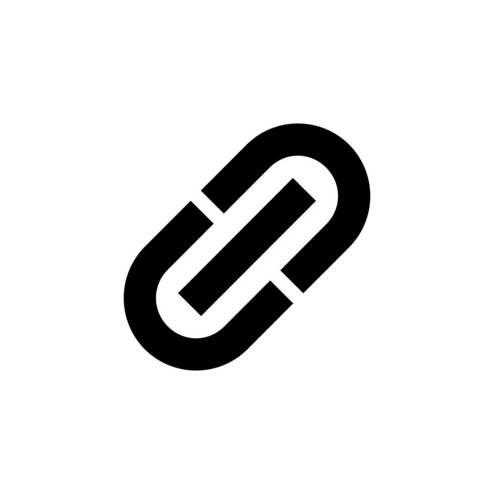Modern Solid Link Glyph Icon for Connect, Chain, and Navigation Tools vector