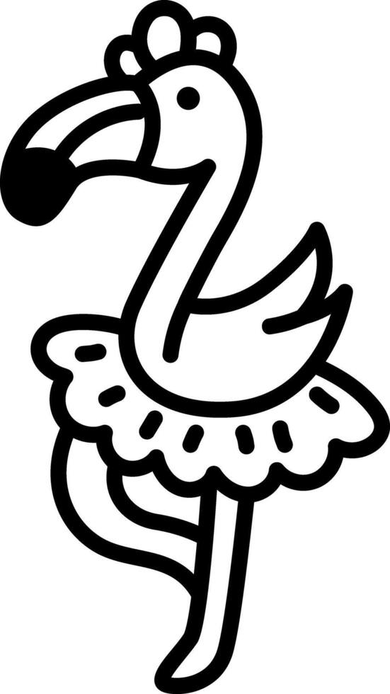 A sketchy style icon representing flamingo vector