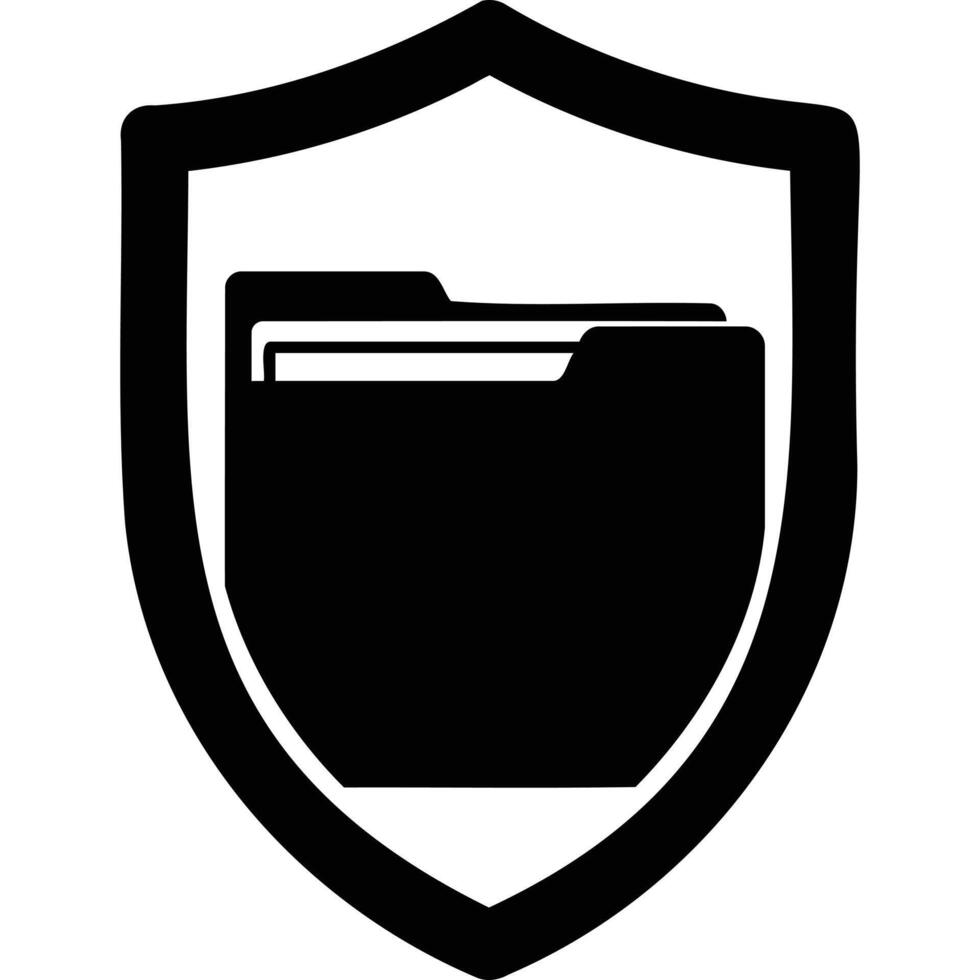 Secure Folder Icon Data Protection Shield security privacy symbol safe vector