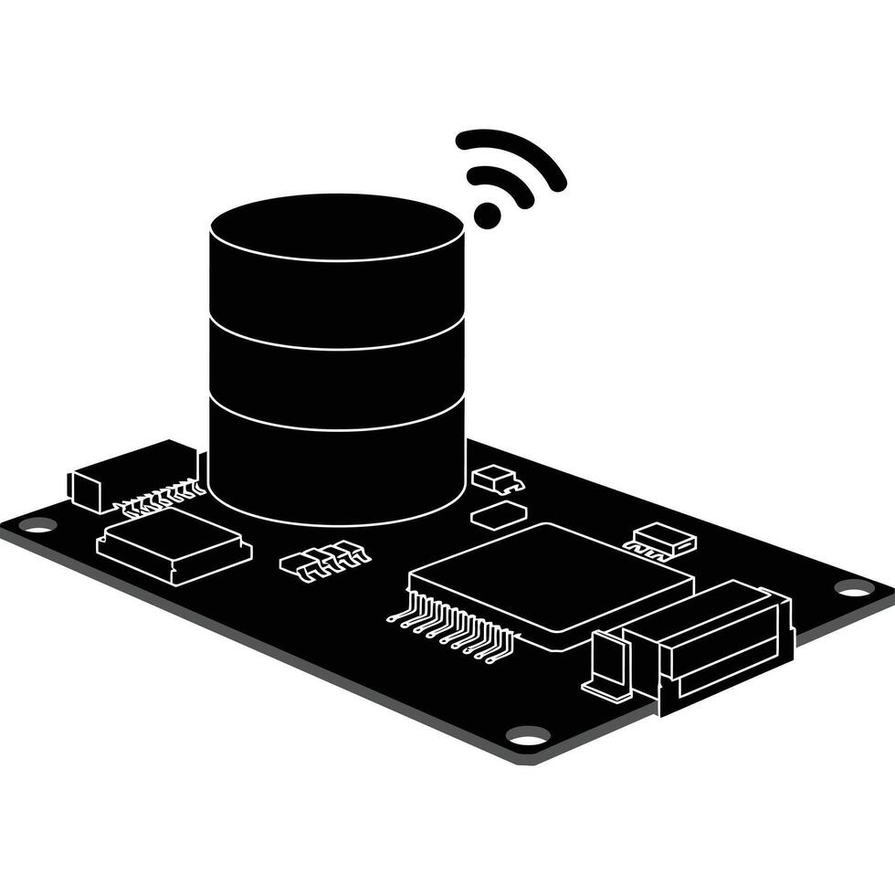 inalámbrico base de datos servidor circuito tablero icono tecnología Wifi iot datos vector