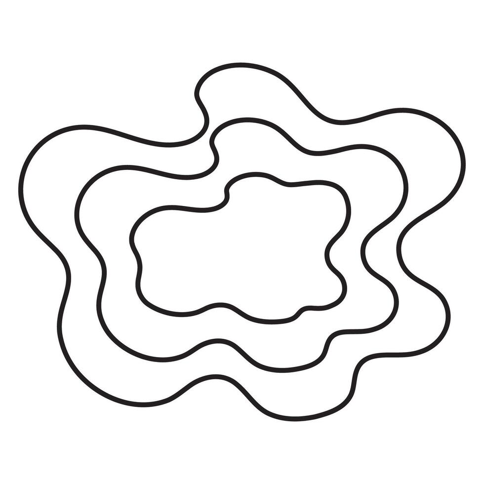 Wavy contour lines forming abstract topographic pattern, organic contour shapes, elevation lines vector