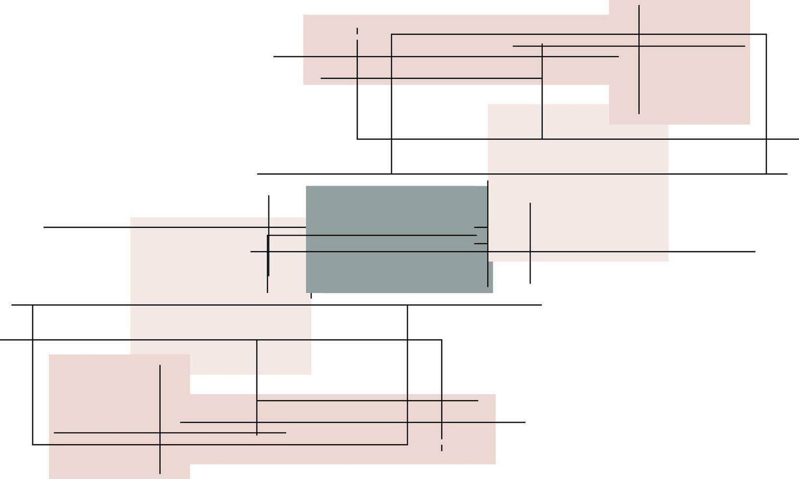 A drawing of a square with lines and squares vector
