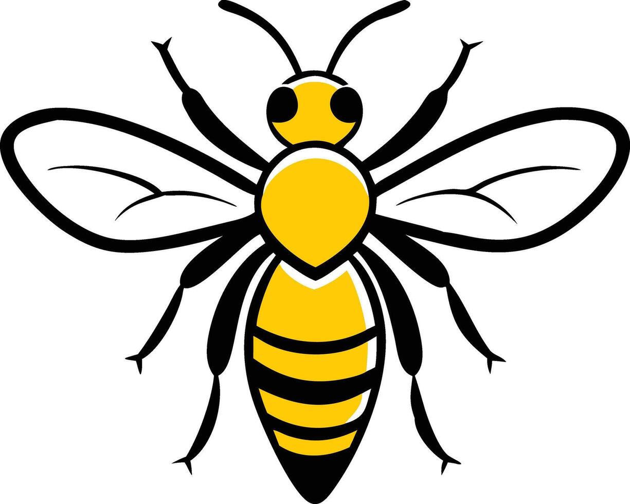 Bee Illustration A Simple and Elegant Design for Various Creative Projects vector