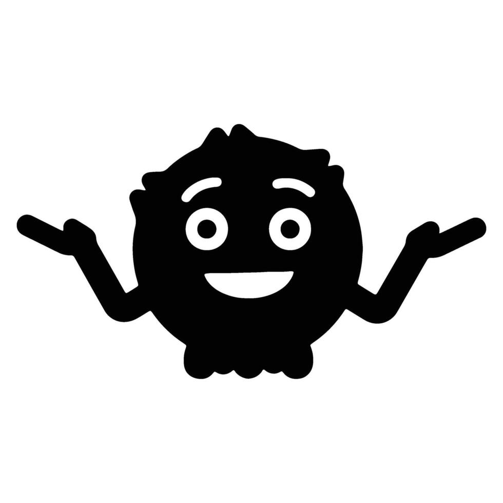 Cartoon Character with Open Arms and Happy Expression Isolated on White vector