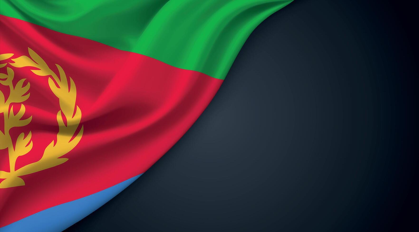 Eritrea national flag with smooth fabric texture background vector