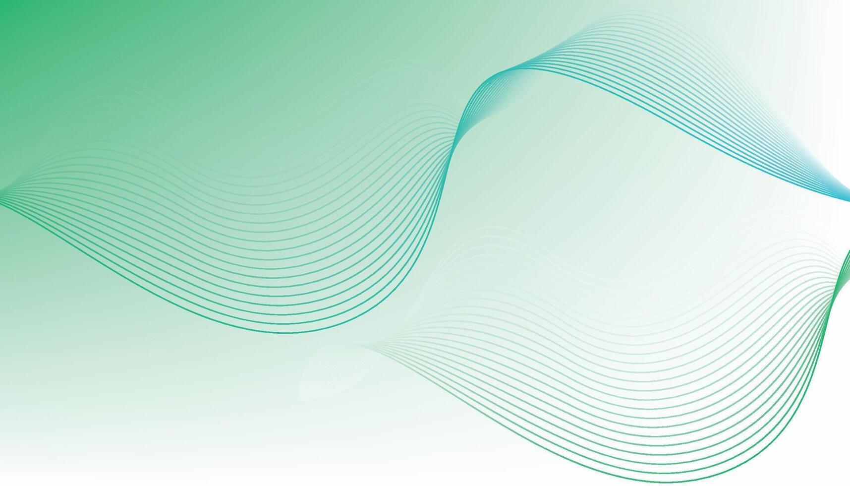 Elegant Green Abstract Wave Background with Gradient Flowing Lines for Modern Digital Design vector