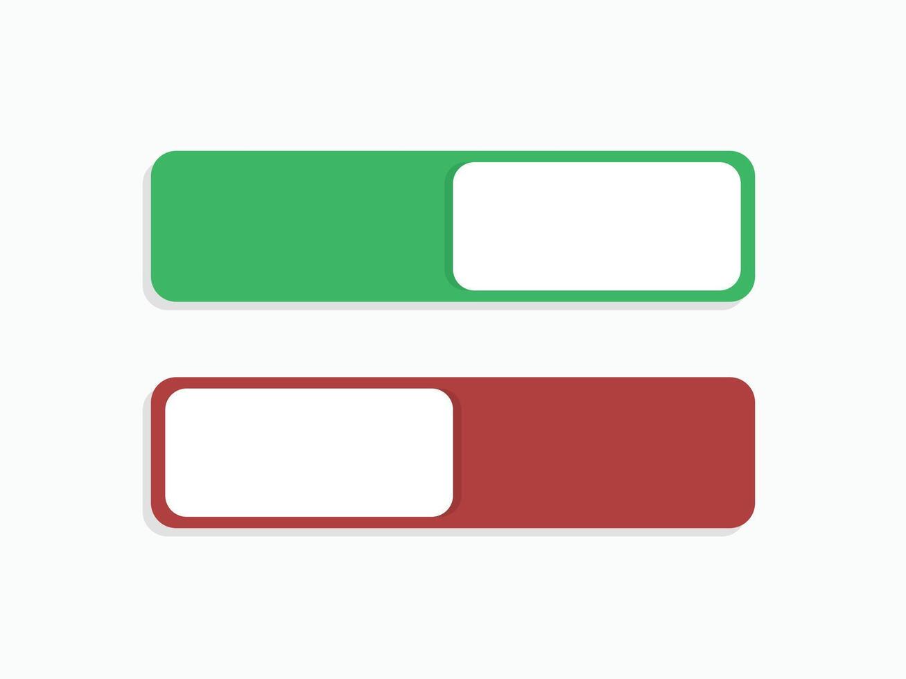 sets On and Off toggle switch buttons , Buttons slider, suitable for simple UI design, Green and red toggle switch buttons designed for user interfaces. vector