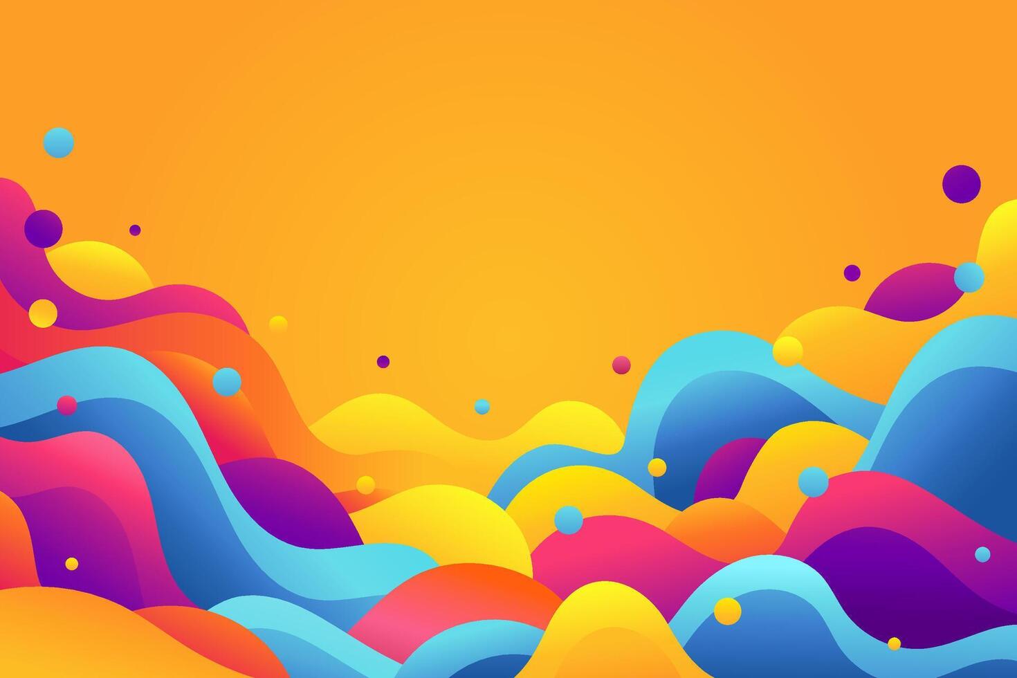 Warm Background with Colorful Abstract Wavy and Fluid Shapes vector