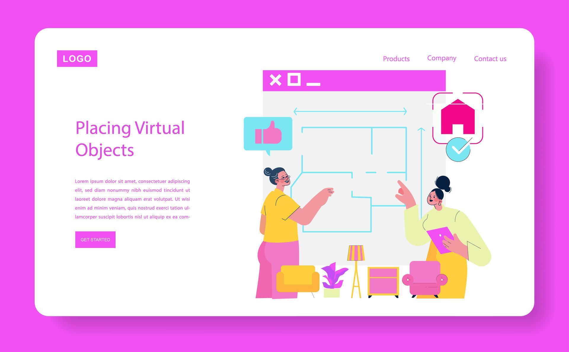 Placing Virtual Objects in Interactive Designs 72163880 Vector Art at ...