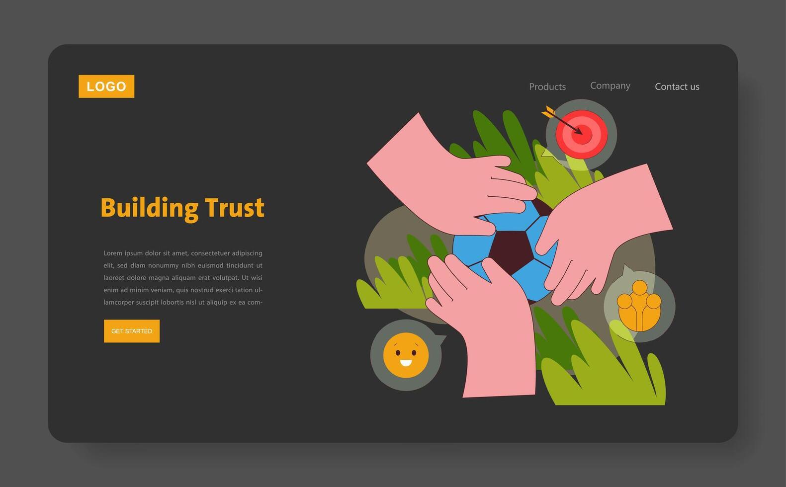 Hands joining together to symbolize trust vector