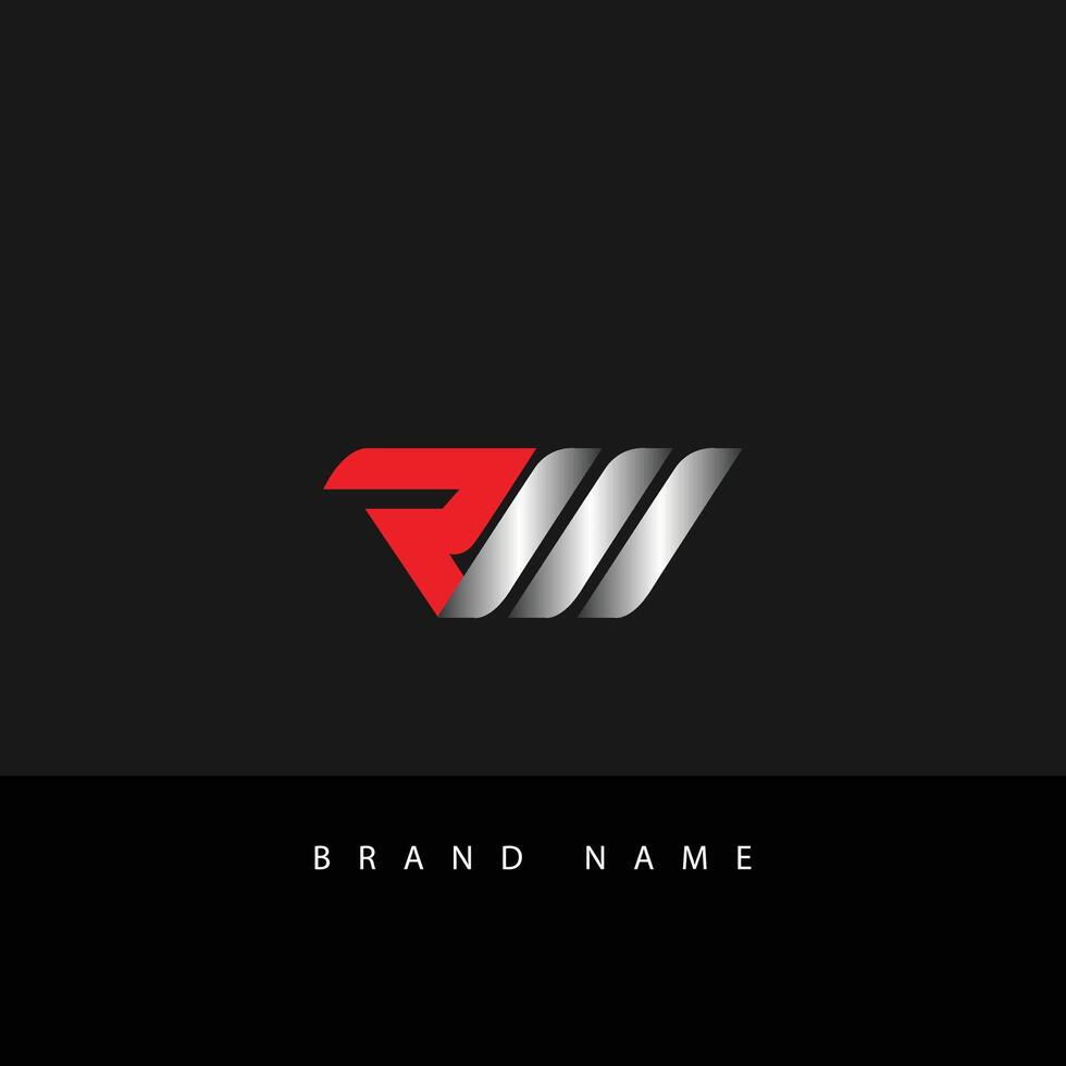 RW initial logo mark branding on dark, modern and dynamic vector