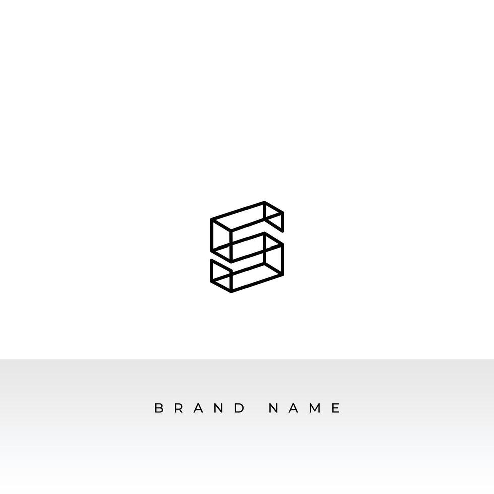Abstract Initial Letter S Logo. Box S Letter Wave Style isolated on Dual Background. Flat Logo Design Template Element Usable for Business and Branding Logos. vector