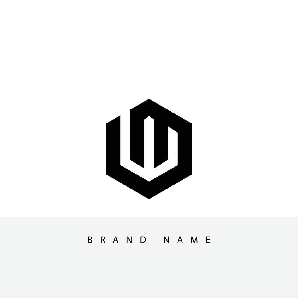 Hexagonal Logo with WM Initials for Branding vector