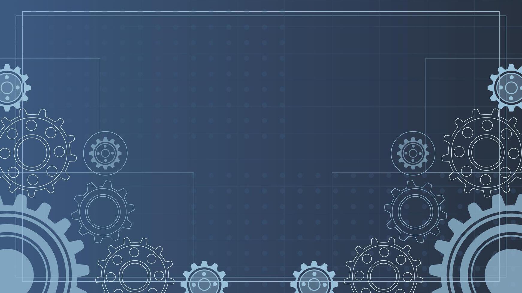 Modern industrial background featuring blue gears and mechanical design elements, perfect for engineering, technology, innovation, and manufacturing presentations or projects. vector