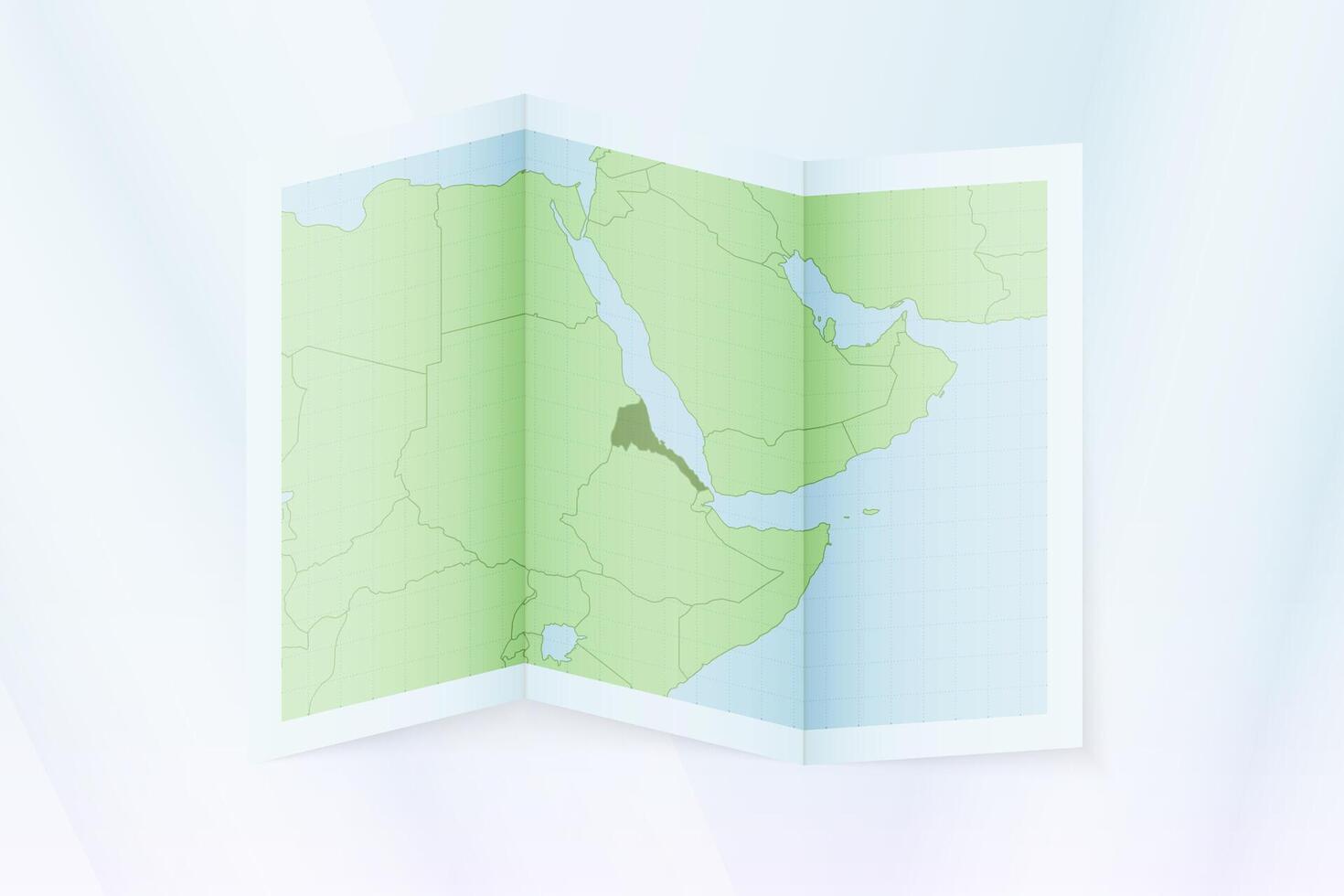 Eritrea map, folded paper with Eritrea map. vector