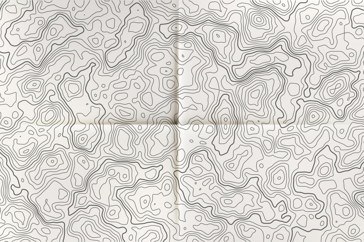 Topographic map with pattern of contour lines. Mountain background with abstract geographic wavy relief. Black grid and strokes of outline landscape. vector