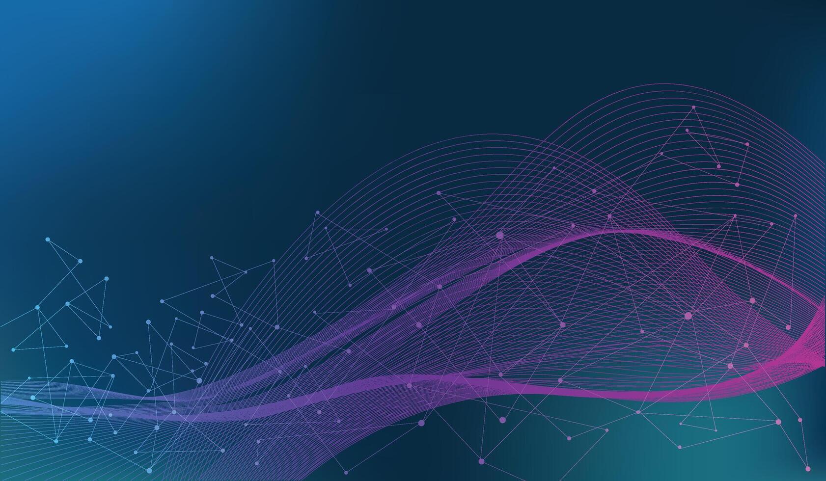 Abstract tech network connection dots. Digital technology and big data analysis background with plexus lines. Global network connection idea template. Geometric background with abstract mesh vector